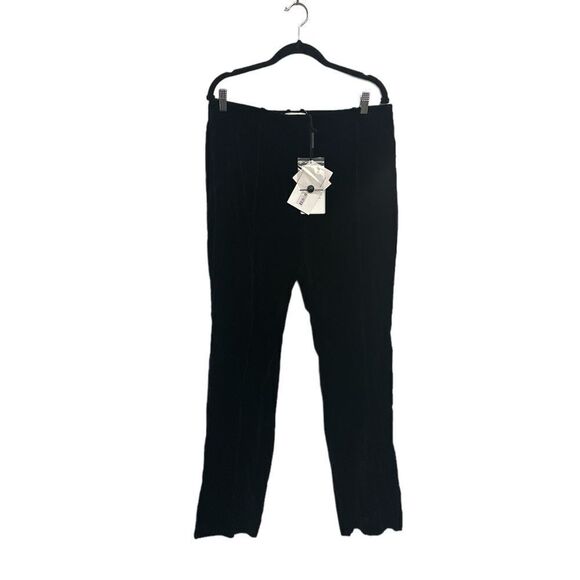 Paco Rabanne Black Straight Leg Velvet Tailored Trouser Pants Size 10 New - Picture 4 of 9